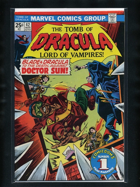 Tomb of Dracula #42 F/VF 1976 Marvel Blade vs Doctor Sun Comic Book